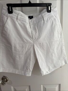 J. Crew White Cotton Chino Shorts